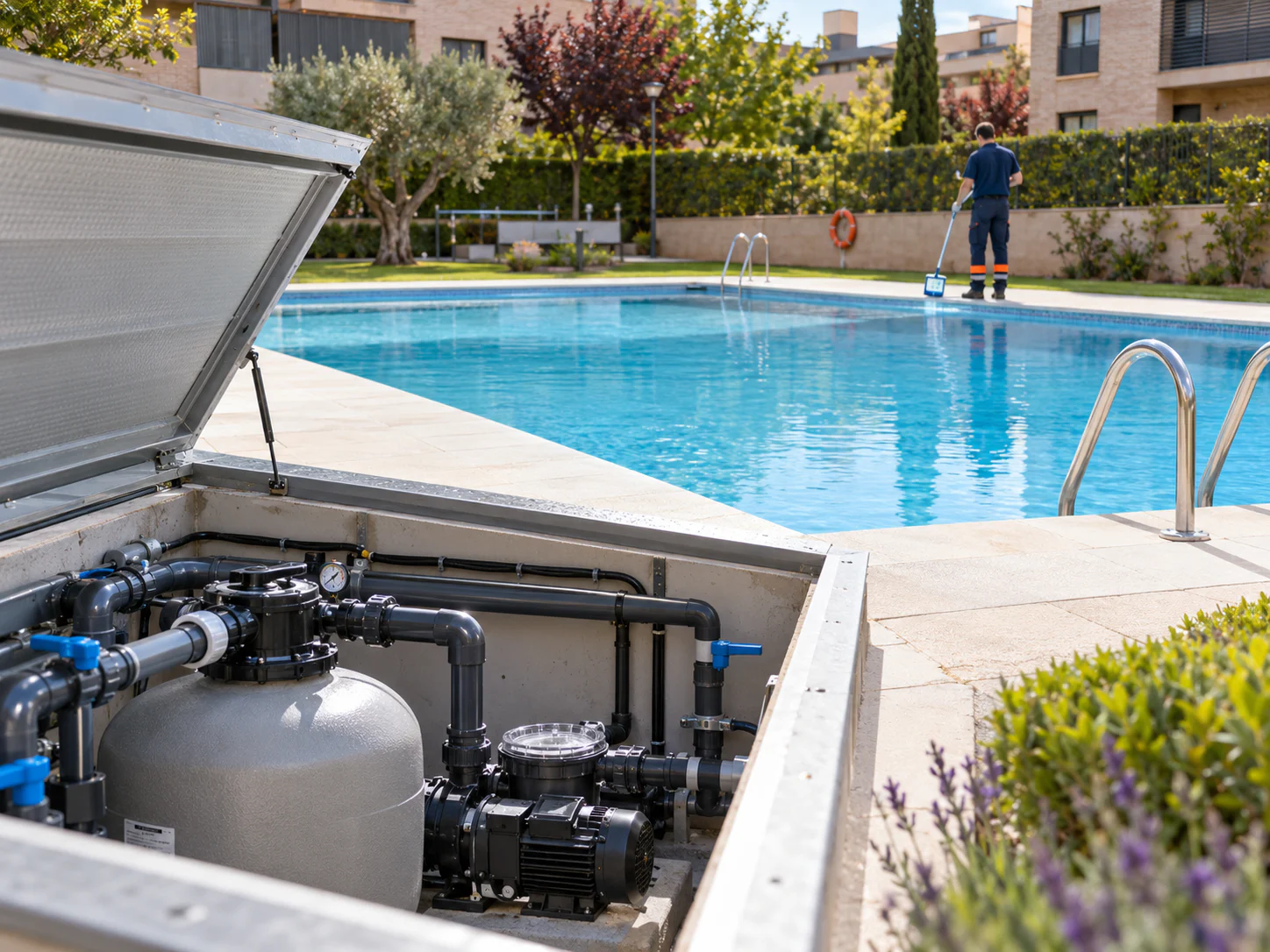 Mantenimiento técnico de una piscina comunitaria y su sistema de depuración